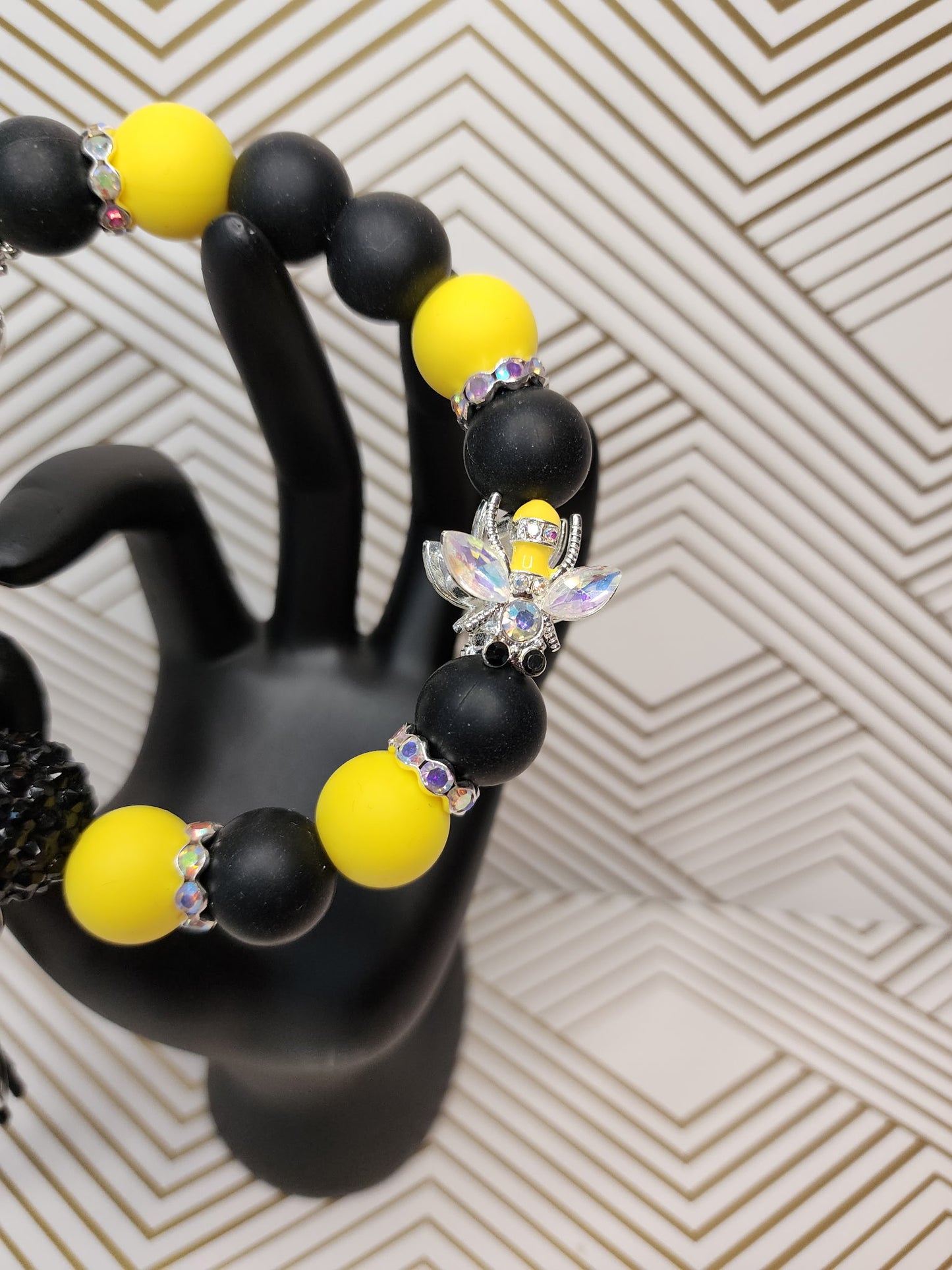 Bee Just Fine Keychain Wristlet