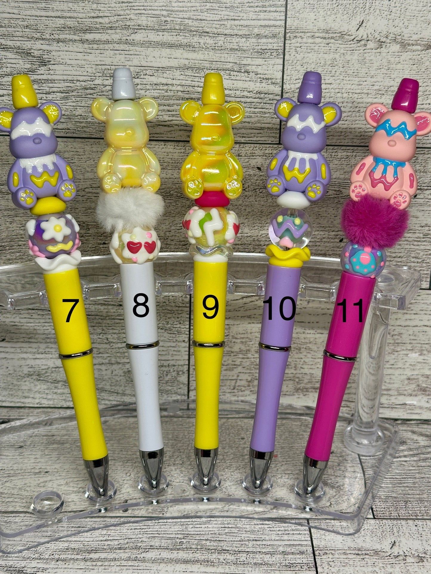 Colorful Teddy Bear Pen Collection