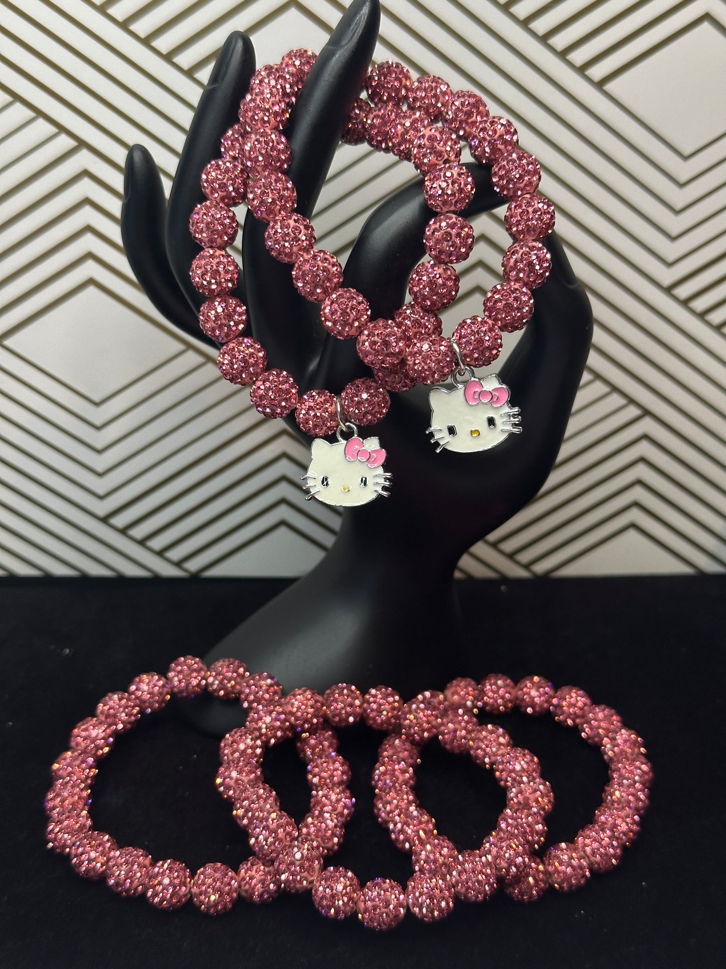 White Dazzle Bead Bracelets