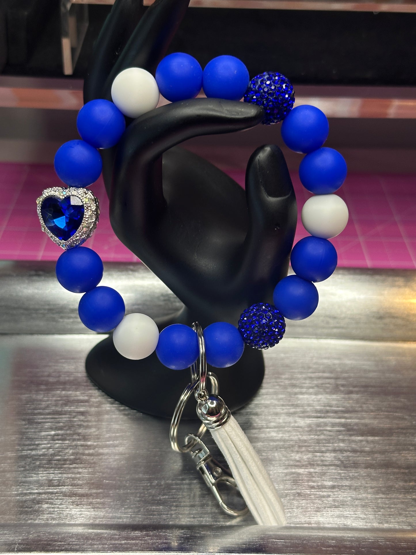 Royal Blues Keychain Wristlet