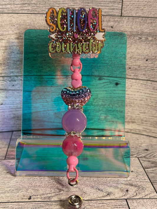 Guidance Counselor Bead Badge Reel