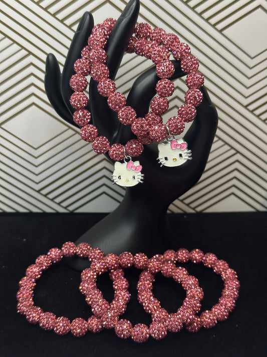 White Dazzle Bead Bracelets